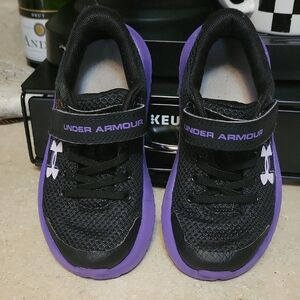 Little Girls Size 11 Under Armour. Black And Purple